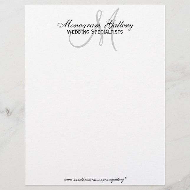 Elegant Black and White Monogram Letterhead (Front)