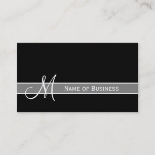 Elegant Black and White Monogram With Name Business Card