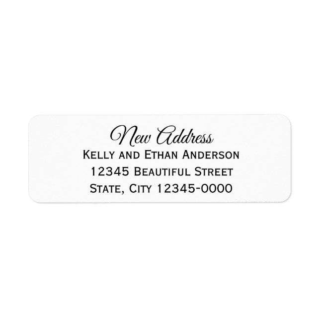 Elegant Black and White New Address (Front)