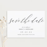 Elegant Black and White Non-Photo Wedding Save The Date<br><div class="desc">Custom-designed wedding save the date card featuring modern elegant black and white calligraphy.</div>