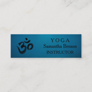 Elegant Black and White OM Symbol Yoga Instructor Mini Business Card