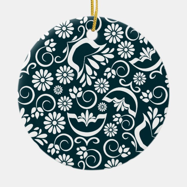 Elegant black and white Ornament (Front)