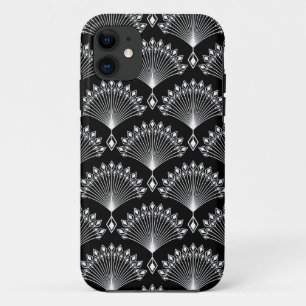 Elegant black and white ornament in art Deco style Case-Mate iPhone Case