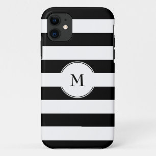Elegant Black And White Pattern Monogram Case-Mate iPhone Case
