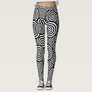 Elegant Black and White Patterned  Leggings