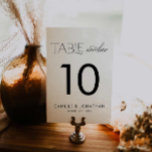 Elegant Black and White Personalised Wedding Table Number<br><div class="desc">If you're planning a wedding or an event with an elegant theme, personalised table numbers are a great way to add a unique touch to your decor. With clean lines and simple designs, these table numbers will fit seamlessly into your aesthetic. For more coordinating items please visit our store Cava...</div>