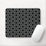 Elegant Black and White Petal Mandala Pattern Mouse Pad<br><div class="desc">A modern black and white geometric pattern featuring symmetrical petal shapes arranged in a mandala-inspired design. This clean and elegant artwork creates a bold decorative look perfect for stylish accessories,  stationery,  and contemporary home décor.</div>