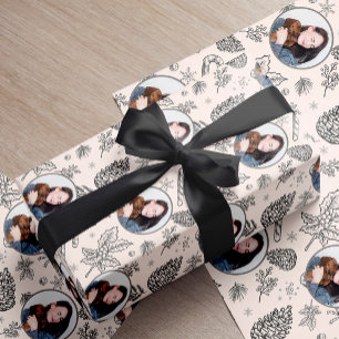 Elegant Black and White Photo Christmas  Wrapping Paper