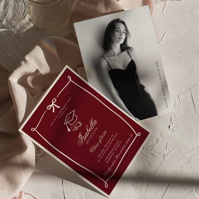 Elegant Black and white photo Graduation Invitation (Creator Uploaded)