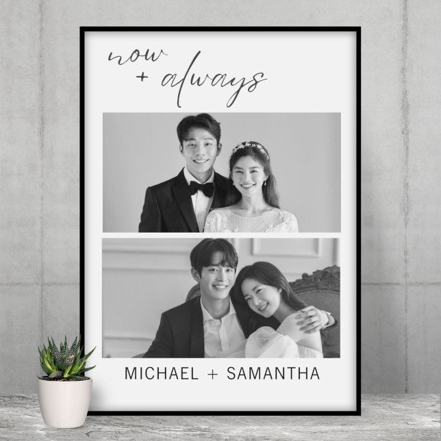 Elegant Black And White Photo Wedding Poster (Creator Uploaded)