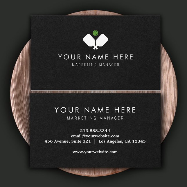 Elegant black and white Pickleball  Business Card (Creator Uploaded)