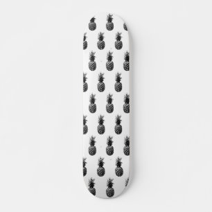 Elegant black and white Pineapple  Skateboard
