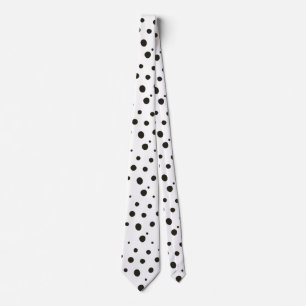 Elegant Black And White Polka Dot Neck Tie
