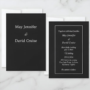 Elegant Black and White Premium Names Wedding Invitation