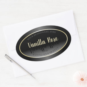 Elegant Black and White Product Labels Cream Frame