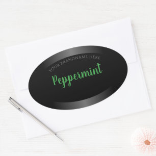 Elegant Black and White Product Labels Green Frame