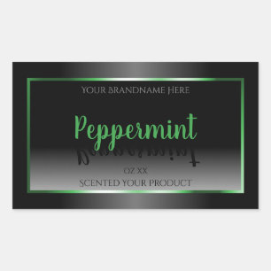 Elegant Black and White Product Labels Green Frame