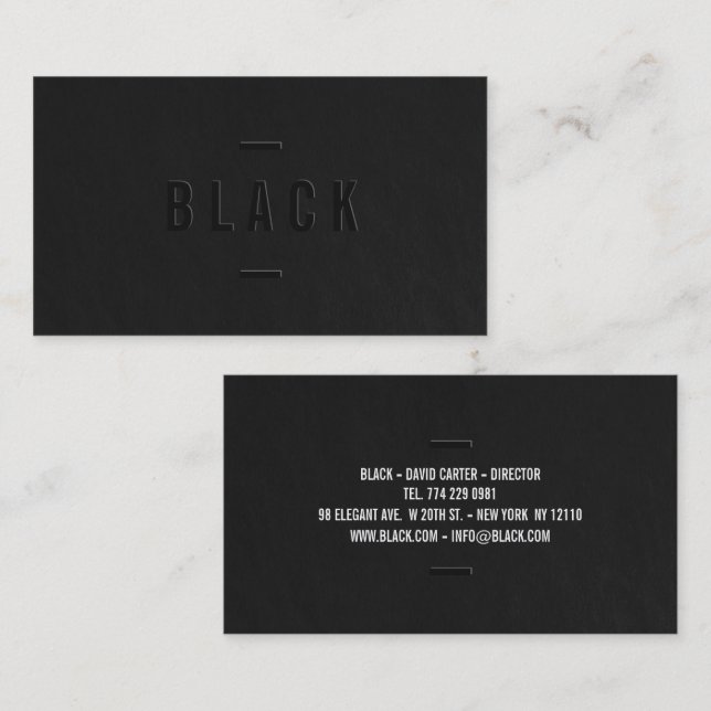 Elegant black and white professional modern simple business card (Front/Back)