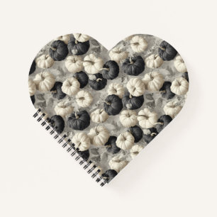 Elegant Black and White Pumpkins Notebook