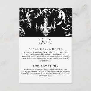 Elegant Black and White Royal Swirl Enclosure Card