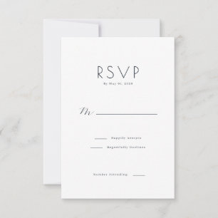Elegant Black and White RSVP Card
