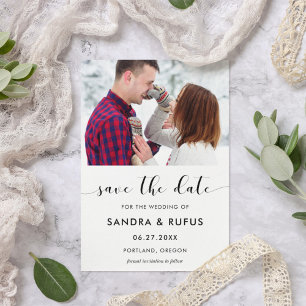 Elegant black and white save the date photo