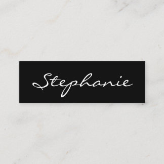 Elegant Black and White Script Font Profile Card