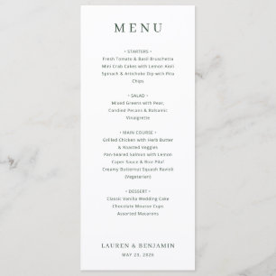 Elegant Black and White Serif Wedding Menu