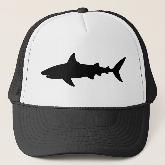Elegant Black And White shark fish  Trucker Hat (Front)