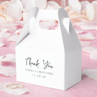 Elegant Black and White Simple Modern Wedding Favour Box