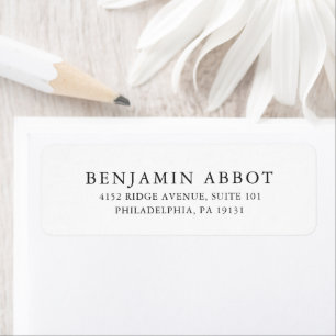 Elegant Black and White Simple Return Address