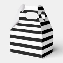 Elegant Black and White Striped Favor Box