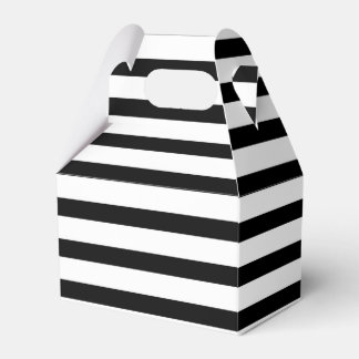 Elegant Black and White Striped Favor Box