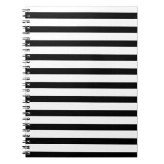 Elegant Black and White Striped Notebook