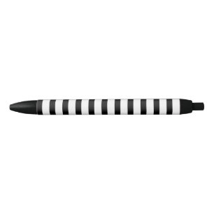 Elegant Black and White Striped Pen