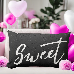 Elegant Black and White Sweet Design Lumbar Cushion