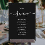 Elegant Black And White Table Number Seating Chart<br><div class="desc">These elegant black and white signature script double-sided table number seating chart cards are perfect for all celebrations. Designed by Thisisnotme©</div>