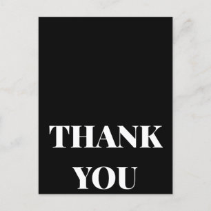 Elegant Black and White Thank You Card Wedding/Cou