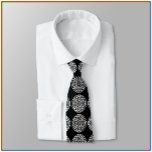 Elegant Black and White Tile Tie<br><div class="desc">Elegant black and white circle tile pattern.</div>