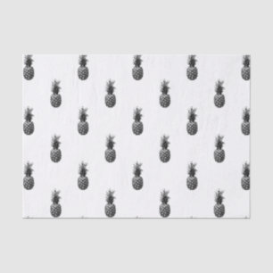 Elegant black and white Tropical Pineapple Aloha Tissue Paper