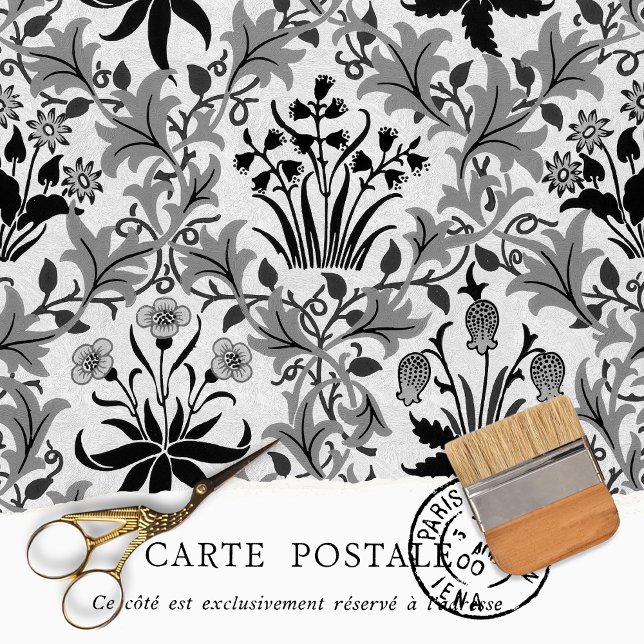 Elegant Black and White Victorian Floral Decoupage Tissue Paper (Creator Uploaded)