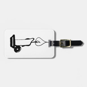 Elegant Black And White Vintage Burning Candle Luggage Tag