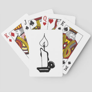 Elegant Black And White Vintage Burning Candle Playing Cards