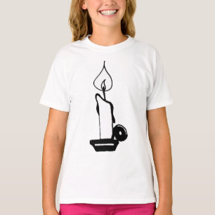 Elegant Black And White Vintage Burning Candle T-Shirt