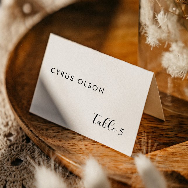 Elegant Black and White Weddin Place Name Card (Creator Uploaded)