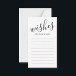 Elegant Black and White Wedding Advice and Wishes Card<br><div class="desc">Elegant Black and White Wedding Advice and Wishes Cards
featuring title in black modern script font style.</div>