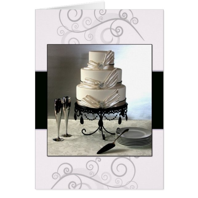 Elegant black and white  wedding cake (Front)