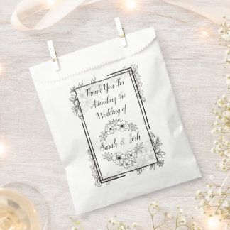 Elegant Black and White Wedding Favour Bags