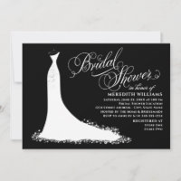 Elegant Black and White Wedding Gown Bridal Shower