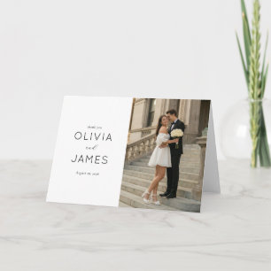 Elegant Black and White Wedding Gratitude Thank You Card